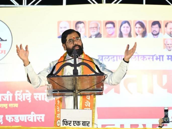 cm eknath shinde criticised thackeray group and praised pm modi govt in buldhana rally for lok sabha election 2024 | “मुखी भवानी अन् पोटात बेईमानी”; मुख्यमंत्री एकनाथ शिंदेंची ठाकरे पितापुत्रावर सडकून टीका cm eknath shinde criticised thackeray group and praised pm modi govt in buldhana rally for lok sabha election 2024 | “मुखी भवानी अन् पोटात बेईमानी”; मुख्यमंत्री एकनाथ शिंदेंची ठाकरे पितापुत्रावर सडकून टीका