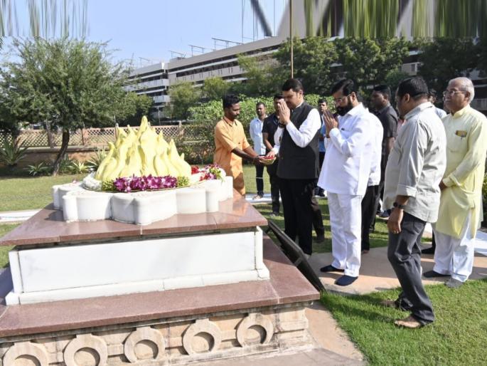 yes i was a sangh swayamsevak as a child said cm eknath shinde after visit to the rss headquarters | होय, मी लहानपणी संघ स्वयंसेवक होतो: मुख्यमंत्री शिंदे; रेशीमबागेला दिली भेट