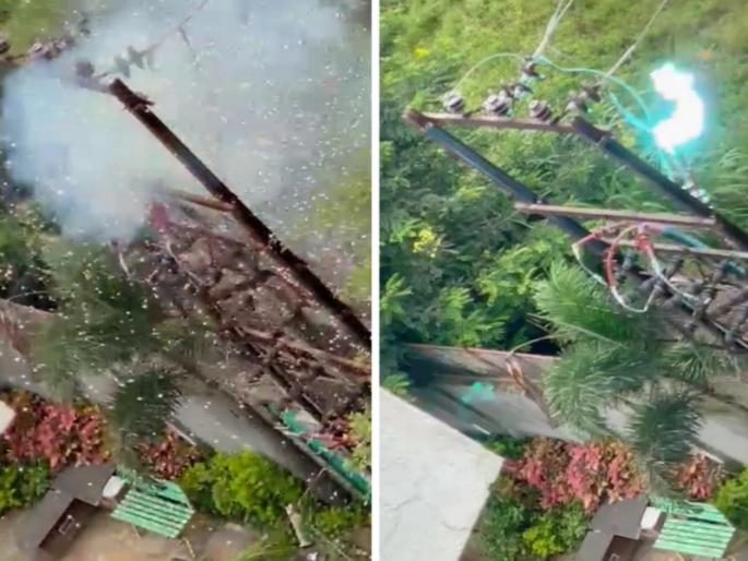 Sparks fly from MSEDCL's Rohitra in Pimpri | पिंपरीत महावितरणच्या रोहित्रातून ठिणग्या उडून विद्युत स्फोट