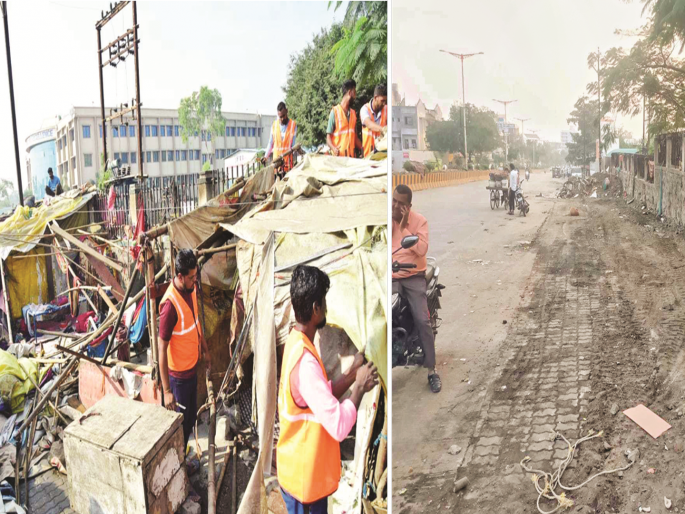 Huts removed for the seventh time on Seven Hill; The municipality claims to have turned the last 'varavanta' | सेव्हन हिलवर सातव्यांदा हटविल्या झोपड्या; शेवटचा ‘वरवंटा’ फिरविल्याचा मनपाचा दावा