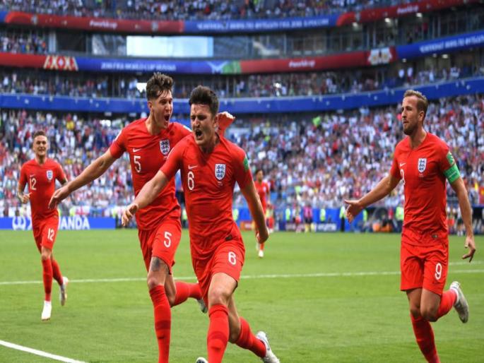 FIFA World Cup Quarter finals: England lead, Harry Maguire's goal | FIFA World Cup Quarter finals : इंग्लंडची आघाडी, हॅरी मॅग्युरेचा गोल FIFA World Cup Quarter finals: England lead, Harry Maguire's goal | FIFA World Cup Quarter finals : इंग्लंडची आघाडी, हॅरी मॅग्युरेचा गोल