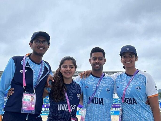 Asian Games 2023 : Indian team of Anush AGARWALLA, Sudipti Hajela, Hriday Vipul CHHEDA & Divyakriti Singh won Gold medal in team Dressage event with brilliant 209.205 points, This is for first time in last 40 years we have Won Gold in Equestrian | Asian Games 2023 : इतिहास घडला! चौघांची कमाल, भारताला ४० वर्षांनंतर जिंकून दिलं सुवर्ण Asian Games 2023 : Indian team of Anush AGARWALLA, Sudipti Hajela, Hriday Vipul CHHEDA & Divyakriti Singh won Gold medal in team Dressage event with brilliant 209.205 points, This is for first time in last 40 years we have Won Gold in Equestrian | Asian Games 2023 : इतिहास घडला! चौघांची कमाल, भारताला ४० वर्षांनंतर जिंकून दिलं सुवर्ण
