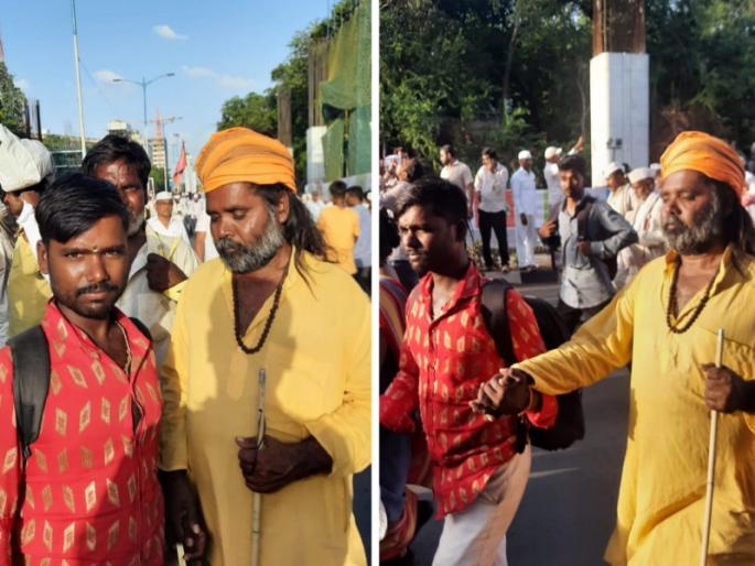 Mother passed away 11 days ago Taking the tradition forward Shravan brings the sight of ashadhi Vari to his blind father | आईचं ११ दिवसांपूर्वी निधन; परंपरा पुढे घेऊन जात अंध पित्याला वारीचे दर्शन घडविणारा ‘श्रावण’ Mother passed away 11 days ago Taking the tradition forward Shravan brings the sight of ashadhi Vari to his blind father | आईचं ११ दिवसांपूर्वी निधन; परंपरा पुढे घेऊन जात अंध पित्याला वारीचे दर्शन घडविणारा ‘श्रावण’