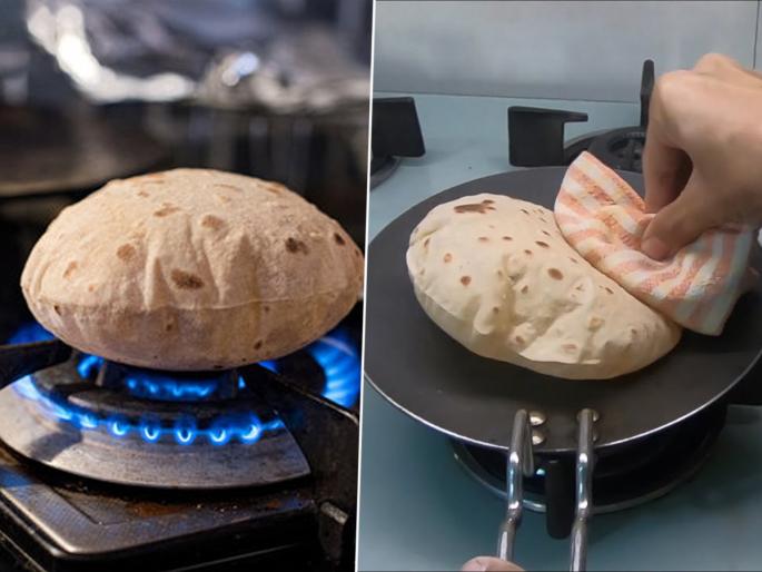 Is It Healthy To Do Fulke or Bhakri On Gas Directly Without Tawa : Do you also bake phulke-bakri directly on gas? Is it good or bad for health? | तुम्हीही थेट गॅसवर फुलके-भाकरी भाजता? हे आरोग्यासाठी चांगलं की वाईट?