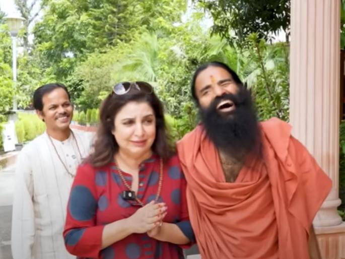 Farah Khan say that made Baba Ramdev laugh comparison with salman khan dilip | Video: फराह खानने सलमान आणि बाबा रामदेव यांची केली तुलना, दिलीपला आवरलं नाही हसू