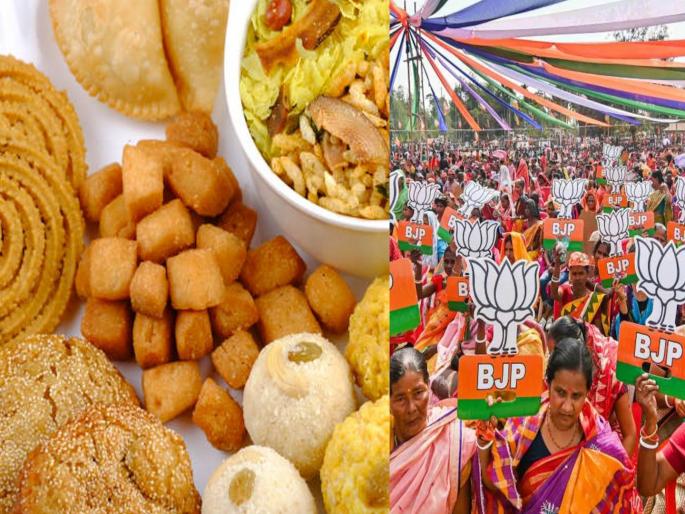 Municipal elections are here...! BJP took food parcels from house to house in the suburbs, the opposition is saying... | महापालिका निवडणूक आली...! प. उपनगरात भाजप घरोघरी फराळ वाटायला घेऊन गेली, विरोधक म्हणतायत... Municipal elections are here...! BJP took food parcels from house to house in the suburbs, the opposition is saying... | महापालिका निवडणूक आली...! प. उपनगरात भाजप घरोघरी फराळ वाटायला घेऊन गेली, विरोधक म्हणतायत...