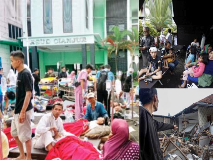 5.6 Richter scale earthquake hits Indonesia, 162 kills 700 more injured | ५.६ रिश्टर स्केलच्या भूकंपाने इंडोनेशिया हादरला, १६२ ठार; ७०० अधिक जखमी 