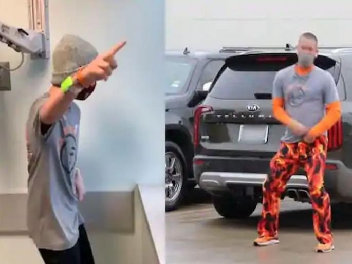 watch Father Dances for Cancer-fighting Son outside Hospital Window | VIDEO: कॅन्सरशी लढणाऱ्या लेकाला धीर देत हॉस्पिटलच्या खिडकीबाहेर नाचणाऱ्या बाबाची गोष्ट! watch Father Dances for Cancer-fighting Son outside Hospital Window | VIDEO: कॅन्सरशी लढणाऱ्या लेकाला धीर देत हॉस्पिटलच्या खिडकीबाहेर नाचणाऱ्या बाबाची गोष्ट!