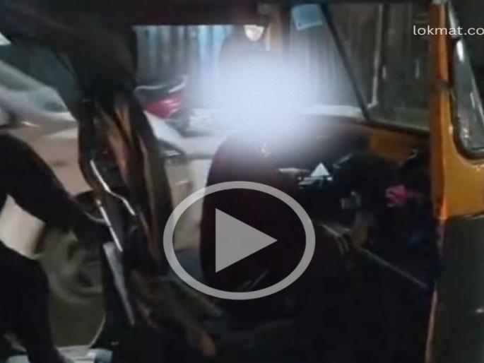 A 6-7 year old boy is driving a rickshaw; his father sits in the back with his legs up, a shocking incident in Pimpri-Chinchwad! | ६-७ वर्षांचा मुलगा रिक्षा चालवतोय; वडील पाय वर करून मागे बसले, पिंपरी-चिंचवडमधील धक्कादायक प्रकार!