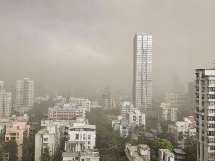 stormy clouds over mumbai higher chances of Dust storm accompanied by thunder in next 3 hours | Dust Storm: मुंबईत वादळ वारं सुटलंय... विमानतळाचा रनवे बंद; पावसाला सुरुवात, मेट्रो-१ सेवा ठप्प stormy clouds over mumbai higher chances of Dust storm accompanied by thunder in next 3 hours | Dust Storm: मुंबईत वादळ वारं सुटलंय... विमानतळाचा रनवे बंद; पावसाला सुरुवात, मेट्रो-१ सेवा ठप्प
