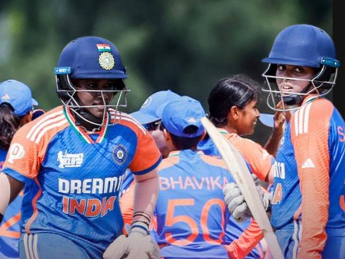 U19 Womens T20 Asia cup 2024 Indian Womens Team Defeated Pakistan Womens Team | ACC U 19 Women's T20 Asia Cup: भारतीय संघानं उडवला पाक संघाचा धुव्वा; ४७ चेंडूत जिंकला सामना