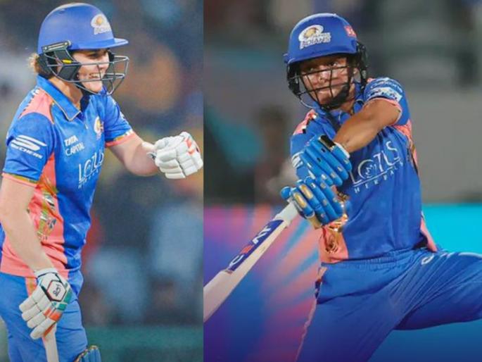 WPL 2025 Harmanpreet Kaur 12 Balls 36 Mumbai Indians Sets 214 v Gujarat Giants Sciver Brunt And Matthews Fifty Eliminator Match | WPL 2025 : मुंबई इंडियन्सची कॅप्टन हरमनप्रीत कौरचा धमाका; ३०० च्या स्ट्राइक रेटनं कुटल्या धावा