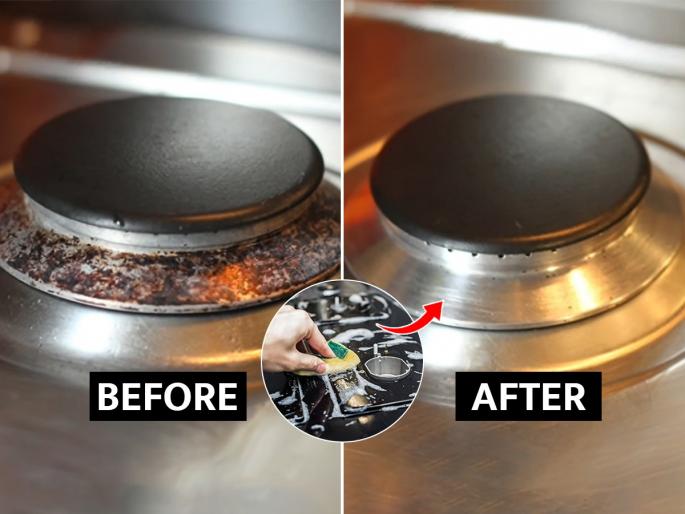 How To Clean Gas Stove Easily : Tired of using a gas grill? Simple trick, clean grate in 10 minutes - looks absolutely shiny | गॅस शेगडी वापरुन कळकट्ट झाली? सोपी ट्रिक, १० मिनीटांत शेगडी स्वच्छ- दिसेल एकदम चकाचक