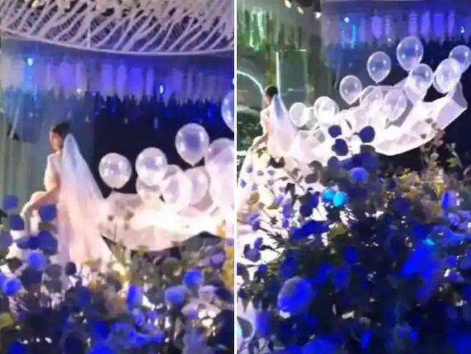 Bride took special entry in wedding like papa ki pari the video is like dream come true | Bride took special entry in wedding : जबरदस्त! लग्न मंडपात नववधूची रॉयल एंट्री; पाहा नव्या नवरीचा तुफान व्हायरल व्हिडिओ