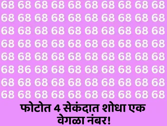 Optical Illusion: Can You Spot The Number 86 Among 68 Within 5 Secs? | चॅलेंज! 4 सेकंदात शोधा फोटोतील 86 हा वेगळा नंबर, जीनिअस असाल तर लगेच शोधाल!