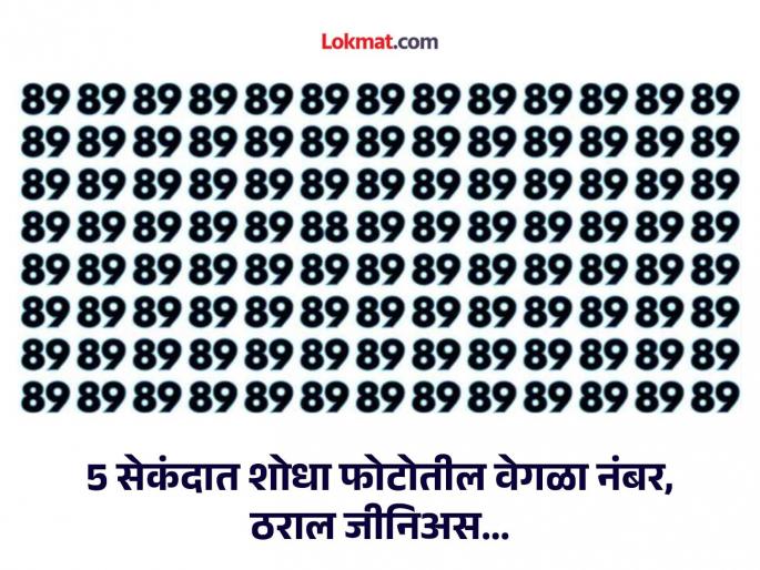 Optical illusion : Can you find the different number in the picture in 5 seconds | Optical illusion : 'या' फोटोत लपवला आहे 88 नंबर, 5 सेकंदात शोधण्याचं आहे चॅलेंज! Optical illusion : Can you find the different number in the picture in 5 seconds | Optical illusion : 'या' फोटोत लपवला आहे 88 नंबर, 5 सेकंदात शोधण्याचं आहे चॅलेंज!