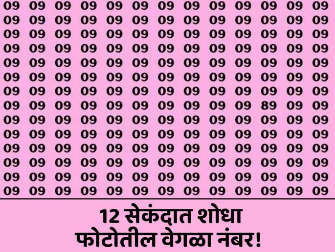 Optical Illusion : Genius can spot hidden number 89 buried in sea of 09s in 12 seconds | चॅलेंज! 12 सेकंदात शोधायचा आहे फोटोतील वेगळी नंबर, 95 टक्के लोक झाले फेल!