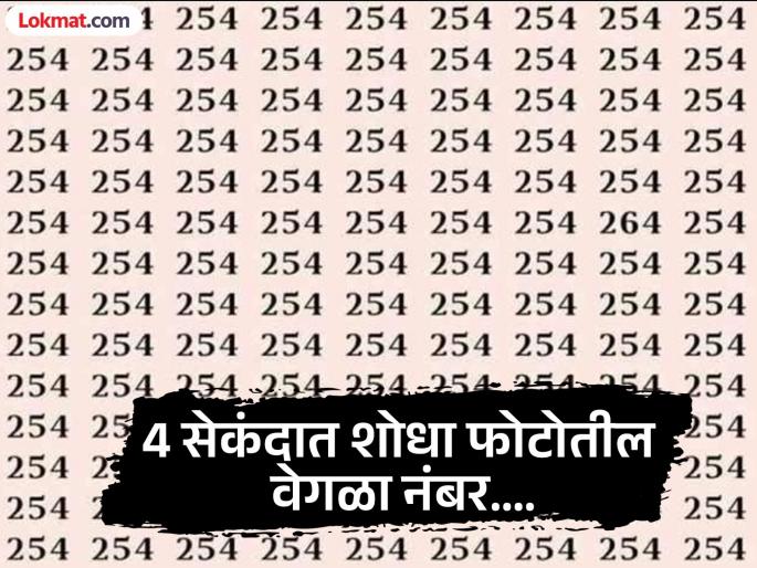 Optical illusion : Spot the number 264 among with 254 in 4 seconds in this photo | Optical Illusion : फोटोत शोधायचा आहे एक वेगळा नंबर, 4 सेकंदात पूर्ण करायचं आहे चॅलेंज!