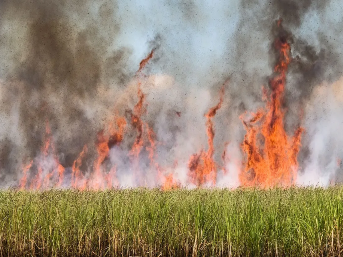 12 acres of sugarcane cut by short circuit; Millions of losses to farmers | शाॅर्टसर्किटने बारा एकरातील ऊस खाक; शेतकऱ्यांचे लाखोंचे नुकसान
