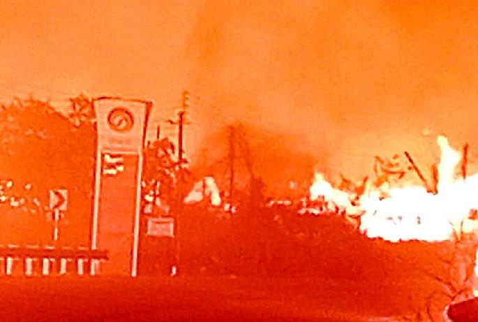 Massive fire in Ballarpur wood, bamboo depot, hundreds of forest resources burnt out in fire | वणव्याचा आगडोंब; बांबू डेपो आणि पेट्रोलपंप जळून खाक Massive fire in Ballarpur wood, bamboo depot, hundreds of forest resources burnt out in fire | वणव्याचा आगडोंब; बांबू डेपो आणि पेट्रोलपंप जळून खाक