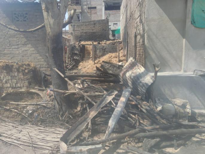 Fire at Khandala;one bull killed | खंडाळा येथे आग; एक बैल ठार