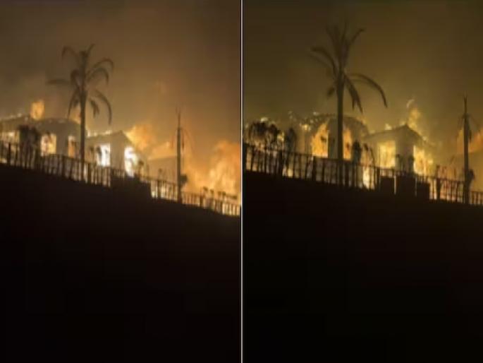 America Fire: bungalow worth Rs 300 crores burnt down in Los Angeles, watch the video | अमेरिकेत अग्नितांडव; लॉस एंजेलिसमध्ये 300 कोटी रुपयांचा बंगला जळून खाक, पाहा व्हिडिओ...