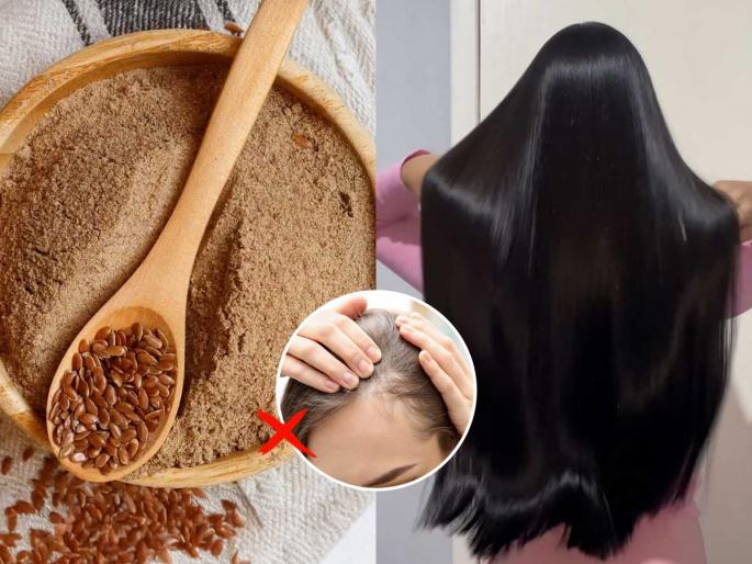 flaxseed powder for hair flaxseeds for hair growth benefits of flaxseed powder for hair roots how to use flaxseed powder for hair | केसांच्या मुळाशी तेलात कालवून ‘अशी’ लावा अळशीची पावडर, तटातट तुटणार नाहीत-येईल चमक...