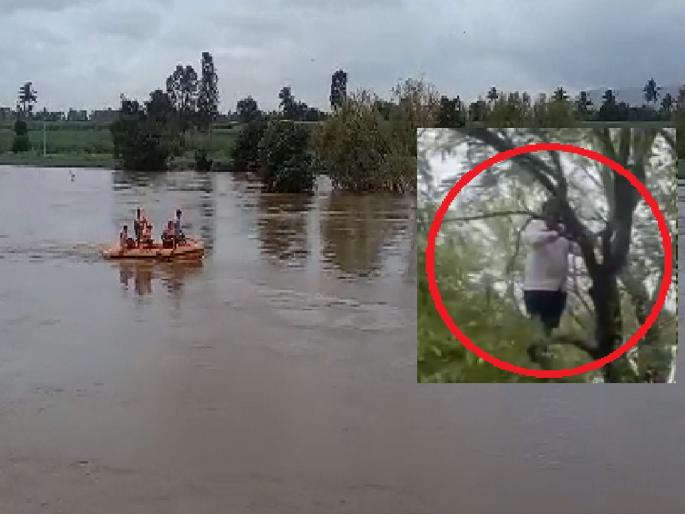 The Warna River was swept away in flood; The youth who was stuck on a tree at night was released after thirteen hours | Sangli: वारणा नदीत पुरात वाहून गेला; रात्र झाडावर बसून काढली, तेरा तासानंतर सुखरुप सुटका झाली, अन् म्हणाला.. The Warna River was swept away in flood; The youth who was stuck on a tree at night was released after thirteen hours | Sangli: वारणा नदीत पुरात वाहून गेला; रात्र झाडावर बसून काढली, तेरा तासानंतर सुखरुप सुटका झाली, अन् म्हणाला..