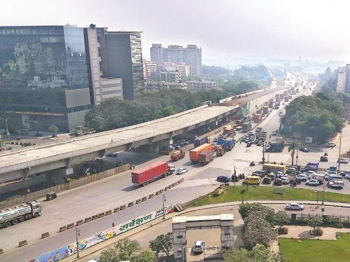Work on the bridge near Belapur Junction is slow | बेलापूर जंक्शनजवळील पुलाचे काम धिम्या गतीने Work on the bridge near Belapur Junction is slow | बेलापूर जंक्शनजवळील पुलाचे काम धिम्या गतीने