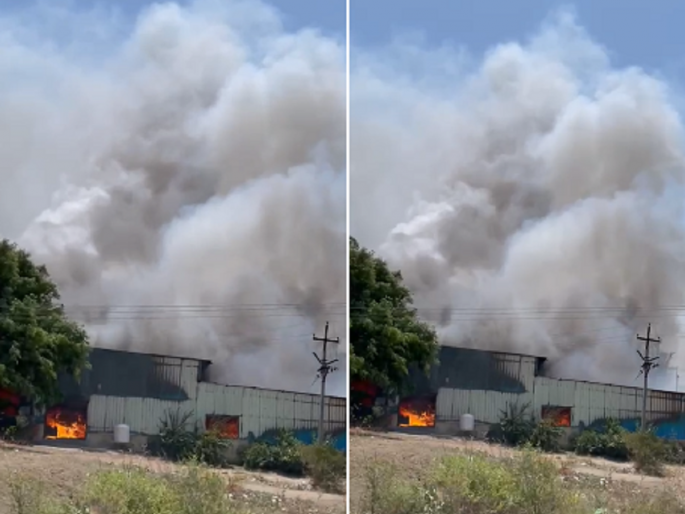 fire in firecrackers warehouse at Terkheda; 14 workers were saved by getting out in time | Video: तेरखेड्यात फटाक्यांच्या गाेडाऊनला भीषण आग; १४ कामगार बालंबाल बचावले fire in firecrackers warehouse at Terkheda; 14 workers were saved by getting out in time | Video: तेरखेड्यात फटाक्यांच्या गाेडाऊनला भीषण आग; १४ कामगार बालंबाल बचावले