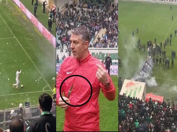 Football match video, angry fans throw firecrackers and knife on opposition team, horrific scenes during match | VIDEO: खेळाडूंवर चाकू हल्ला, जळते फटाकेही फेकले; LIVE सामन्यात प्रेक्षकांचा धुडगूस Football match video, angry fans throw firecrackers and knife on opposition team, horrific scenes during match | VIDEO: खेळाडूंवर चाकू हल्ला, जळते फटाकेही फेकले; LIVE सामन्यात प्रेक्षकांचा धुडगूस