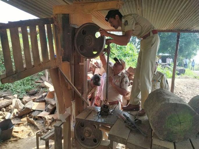 Forest Department raids on illegal 'saw-mill'; Seized the device | बेकायदेशीर ‘सॉ-मिल’वर वनविभागाचा छापा; आरायंत्र जप्त