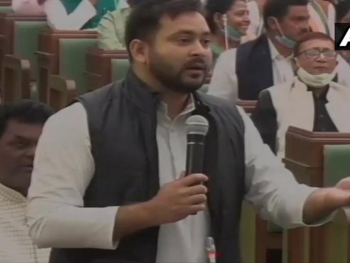 Nitish Kumar in the Assembly, Tejaswi Yadav got angry; Objections to voice voting | विधानसभेत नितीशकुमारांना पाहून तेजस्वी यादव भडकले; आवाजी मतदानावर घेतला आक्षेप Nitish Kumar in the Assembly, Tejaswi Yadav got angry; Objections to voice voting | विधानसभेत नितीशकुमारांना पाहून तेजस्वी यादव भडकले; आवाजी मतदानावर घेतला आक्षेप