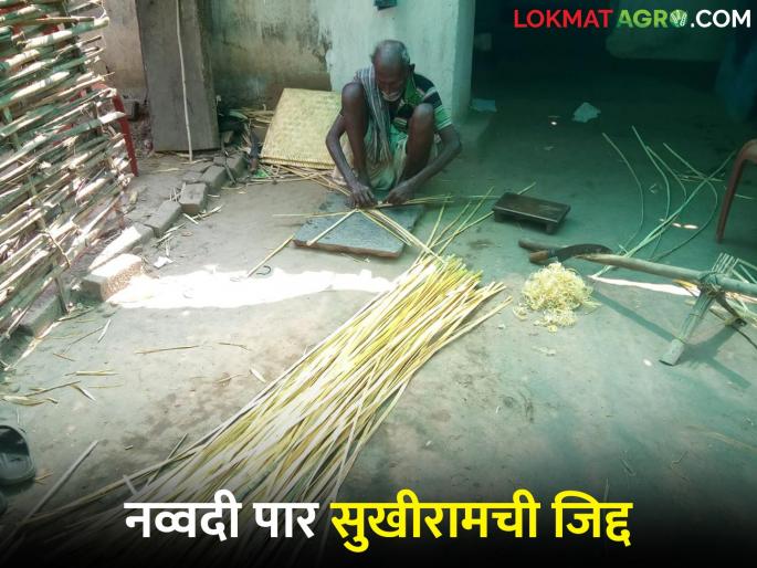 Latest News Ninety-year-old Sukhiram Tirpude of Gadchiroli district still weaves baskets | नव्वद वर्षाचा तरुण, टाेपल्या विणून संसार सावरणाऱ्या सुखीरामची प्रेरणादायी गोष्ट 