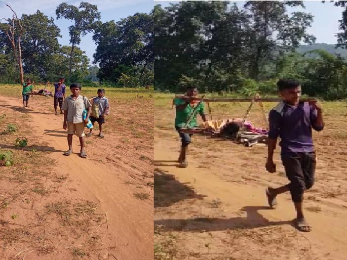 23 km of walking; Female patient of Chhattisgarh in Laheri of Gadchiroli for treatment | 23 किमीची पायपीट; छत्तीसगडची महिला रुग्ण उपचारासाठी गडचिरोलीच्या लाहेरीत 23 km of walking; Female patient of Chhattisgarh in Laheri of Gadchiroli for treatment | 23 किमीची पायपीट; छत्तीसगडची महिला रुग्ण उपचारासाठी गडचिरोलीच्या लाहेरीत