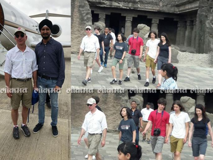 Seeing the Kailas Caves, 'Amazon was the founder of Thaak! | कैलास लेणी पाहून ‘अॅमेझॉन’चे संस्थापक झाले थक्क! Seeing the Kailas Caves, 'Amazon was the founder of Thaak! | कैलास लेणी पाहून ‘अॅमेझॉन’चे संस्थापक झाले थक्क!