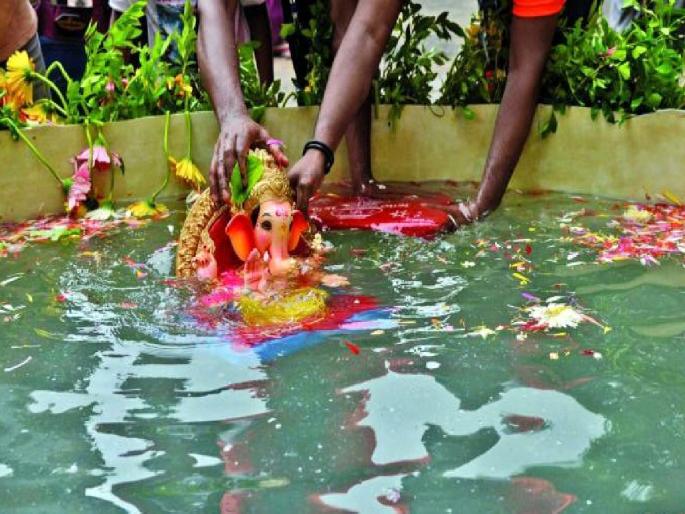 Immersion of 1.5 lakh Ganesha idols in Nagpur; Citizens' response to environment-friendly Ganpati immersion | नागपुरात दीड लाख गणेश मूर्तींचे विसर्जन; पर्यावरणपूरक विसर्जनाला नागरिकांचा प्रतिसाद Immersion of 1.5 lakh Ganesha idols in Nagpur; Citizens' response to environment-friendly Ganpati immersion | नागपुरात दीड लाख गणेश मूर्तींचे विसर्जन; पर्यावरणपूरक विसर्जनाला नागरिकांचा प्रतिसाद