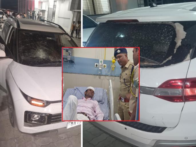 Stones pelted on the car of Gangapur independent candidate Prof. Suresh Sonawane | गंगापूरचे अपक्ष उमेदवार प्रा.सुरेश सोनवणे यांच्या कारवर दगडफेक Stones pelted on the car of Gangapur independent candidate Prof. Suresh Sonawane | गंगापूरचे अपक्ष उमेदवार प्रा.सुरेश सोनवणे यांच्या कारवर दगडफेक