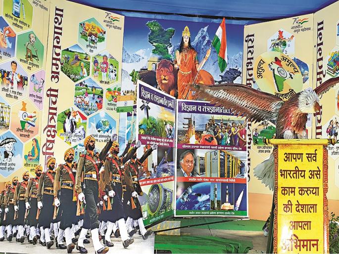 A review of the progress of the country in 75 years in just 3.30 minutes | Ganesh Mahotsav:देशाच्या ७५ वर्षांतील प्रगतीचा आढावा अवघ्या ३.३० मिनिटांच्या देखाव्यातून A review of the progress of the country in 75 years in just 3.30 minutes | Ganesh Mahotsav:देशाच्या ७५ वर्षांतील प्रगतीचा आढावा अवघ्या ३.३० मिनिटांच्या देखाव्यातून