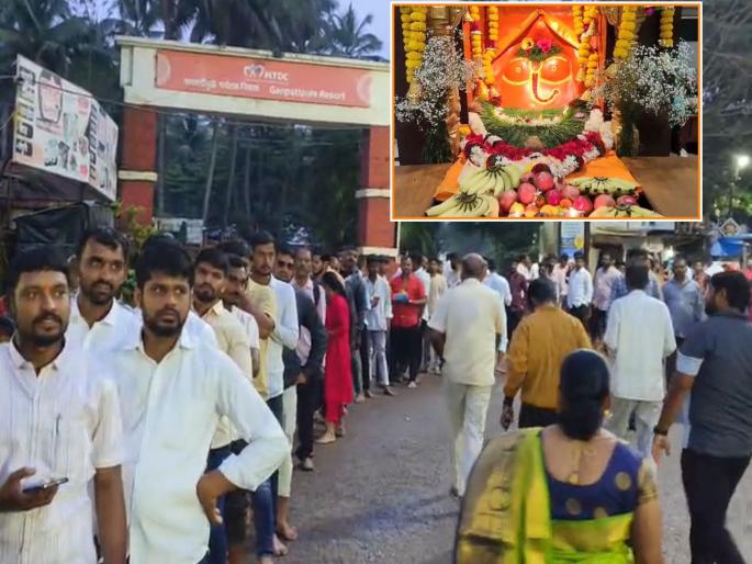 An ocean of devotees thronged Ganpatipule on the occasion of Angaraki Chaturthi | अंगारकी चतुर्थीनिमित्त गणपतीपुळेत भाविकांचा महासागर