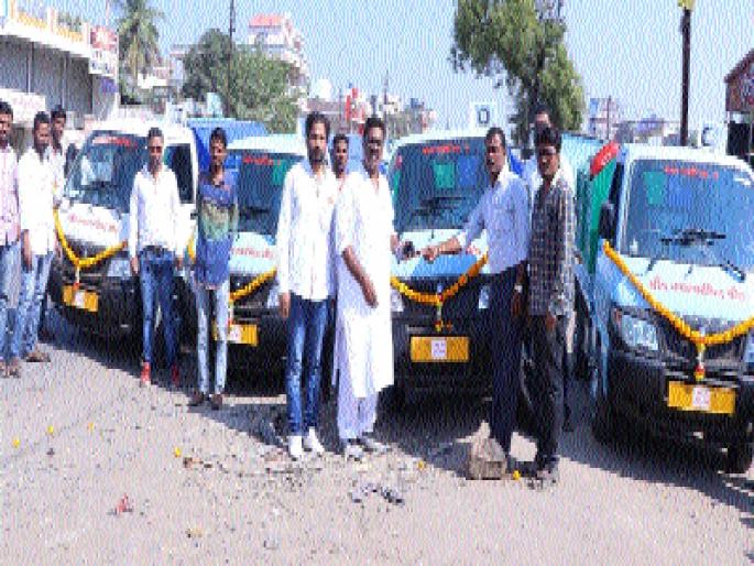 A new clutter filed in Beed NP | बीड न.प.मध्ये नवीन घंटागाड्या दाखल A new clutter filed in Beed NP | बीड न.प.मध्ये नवीन घंटागाड्या दाखल