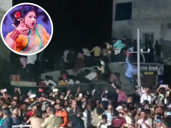 gautami patil dance show people fell down with the roof vide viral chatrapati sambhaji nagar | Video : ‘असं सोडून जायाचं नाय…’ आणि छतासह लोक खाली कोसळली, गौतमी पाटील पुन्हा चर्चेत gautami patil dance show people fell down with the roof vide viral chatrapati sambhaji nagar | Video : ‘असं सोडून जायाचं नाय…’ आणि छतासह लोक खाली कोसळली, गौतमी पाटील पुन्हा चर्चेत