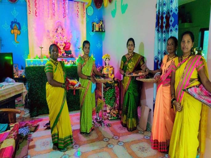 Establishment of 14 thousand Gaurais in Anand in Alibaug district | जिल्ह्यात आनंदात 14 हजार गौराईंची स्थापना Establishment of 14 thousand Gaurais in Anand in Alibaug district | जिल्ह्यात आनंदात 14 हजार गौराईंची स्थापना