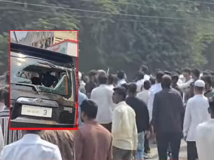 NCP-BJP groups clash during voting in Gevrai; Stones pelted in front of BJP leader's house, cars vandalized | Beed: गेवराईत राष्ट्रवादी-भाजप गट आमनेसामने; भाजप नेत्याच्या घरासमोर तुफान दगडफेक