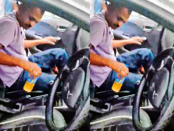 Drunk Mumbai cop hits bike rider, incident in Ghansoli; Drinking starts in the car itself | मुंबईच्या मद्यधुंद पोलिसाने दुचाकीस्वाराला उडवले, घणसोलीतील घटना; कारमध्येच सुरू होते मद्यपान