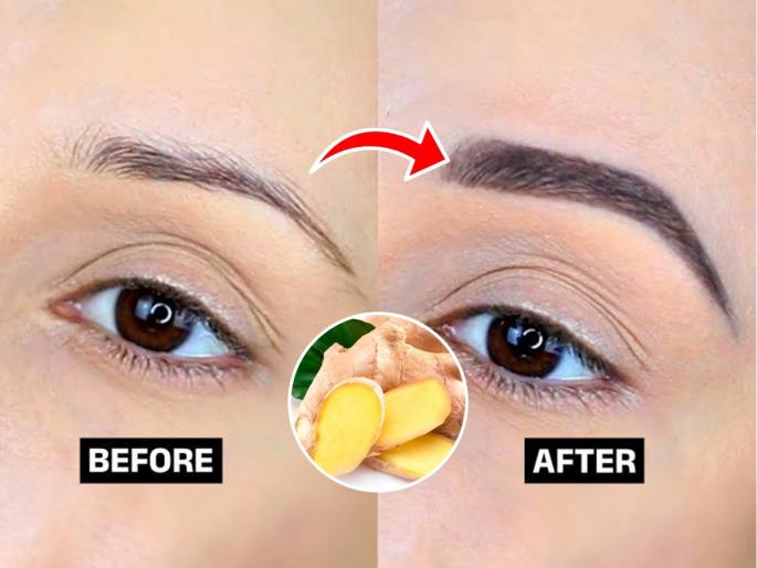 ginger remedy for eyebrow growth how to grow thicker eyebrows naturally at home home remedies for thick eyebrows ginger for eyebrow hair growth | आयब्रोजचे केस विरळ, शेपही धड नाही? आल्याच्या रसात 'या' तेलाचे २ थेंब मिसळा - भुवया होतील दाट...