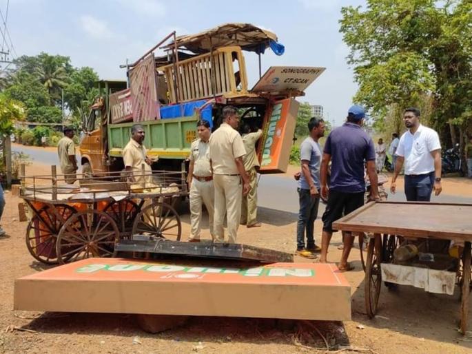 Goa: Action on encroachment in Mhapashat | Goa: म्हापशात अतिक्रमणावर कारवाई Goa: Action on encroachment in Mhapashat | Goa: म्हापशात अतिक्रमणावर कारवाई