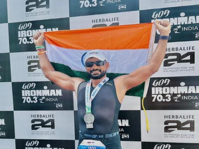 Santosh Shedge from Satara won the Iron Man in goa | गोव्यात साताऱ्याचा डंका, संतोष शेडगे यांने पटकावला 'आयर्न मॅन' किताब Santosh Shedge from Satara won the Iron Man in goa | गोव्यात साताऱ्याचा डंका, संतोष शेडगे यांने पटकावला 'आयर्न मॅन' किताब