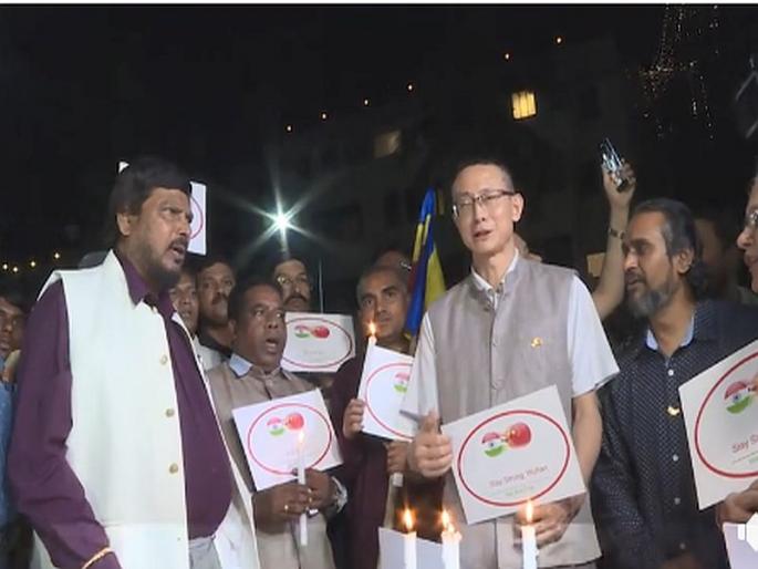 Video: Corona Go ... Go Corona Go ... Ramdas athavale's video goes viral about corona MMG | Video : कोरोना गो... गो कोरोना गो... व्हायरसला पळविण्यासाठी आठवलेंची प्रार्थना Video: Corona Go ... Go Corona Go ... Ramdas athavale's video goes viral about corona MMG | Video : कोरोना गो... गो कोरोना गो... व्हायरसला पळविण्यासाठी आठवलेंची प्रार्थना