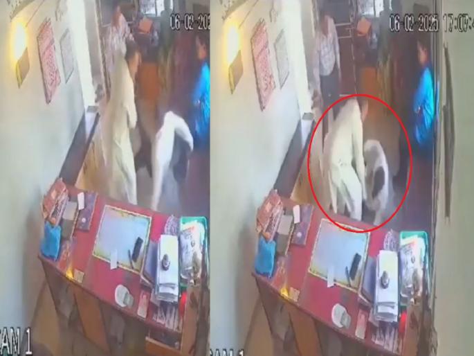 18 slaps in a few seconds... Principal brutally beats up teacher, incident captured on CCTV | काही सेकंदात 18 चापटा...मुख्याध्यापकाची शिक्षकाला बेदम मारहाण, घटना सीसीटीव्हीत कैद 18 slaps in a few seconds... Principal brutally beats up teacher, incident captured on CCTV | काही सेकंदात 18 चापटा...मुख्याध्यापकाची शिक्षकाला बेदम मारहाण, घटना सीसीटीव्हीत कैद